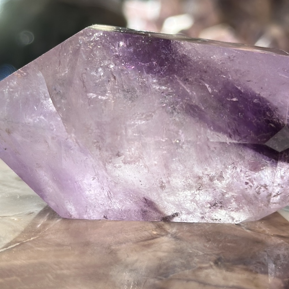 Amethyst DT Crystal Point With Rainbows! - Picture 8 of 10